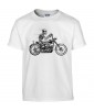 T-shirt Homme Tête de Mort Moto [Skull, Biker, Motard] T-shirt Manches Courtes, Col Rond