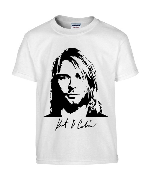T-shirt Homme Kurt Cobain [Rock, Nirvana, Chanteur, Célébrité, Musique] T-shirt manche Courtes, Col Rond