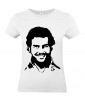 T-shirt Femme Pablo Escobar [Célebrité, Drogue, Cocaine, Narcos, Narcotrafiquant, Gangster] T-shirt manche Courtes, Col Rond