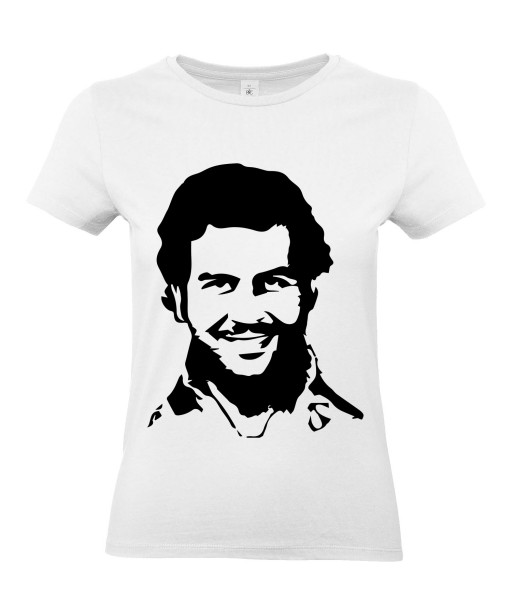 T-shirt Femme Pablo Escobar [Célebrité, Drogue, Cocaine, Narcos, Narcotrafiquant, Gangster] T-shirt manche Courtes, Col Rond