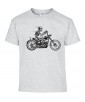 T-shirt Homme Tête de Mort Moto [Skull, Biker, Motard] T-shirt Manches Courtes, Col Rond