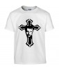 T-shirt Homme Johnny Hallyday Croix [Chanteur, Célébrité, Rockeur, Motard] T-shirt manche Courtes, Col Rond