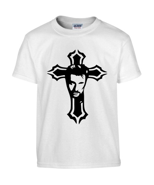 T-shirt Homme Johnny Hallyday Croix [Chanteur, Johnny Hallyday, Célébrité, Rockeur, Motard, Johnny] T-shirt manche Courtes, Col Rond