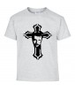 T-shirt Homme Johnny Hallyday Croix [Chanteur, Célébrité, Rockeur, Motard] T-shirt manche Courtes, Col Rond