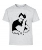 T-shirt Homme Johnny Hallyday Signature [Chanteur, Célébrité, Rockeur, Motard] T-shirt manche Courtes, Col Rond