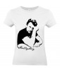 T-shirt Femme Johnny Hallyday Signature [Chanteur, Célébrité, Rockeur, Motard] T-shirt manche Courtes, Col Rond
