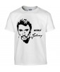 T-shirt Homme Merci Johnny [Chanteur, Johnny Hallyday, Célébrité, Rockeur, Motard] T-shirt manche Courtes, Col Rond