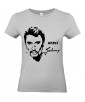 T-shirt Femme Merci Johnny [Chanteur, Johnny Hallyday, Célébrité, Rockeur, Motard] T-shirt manche Courtes, Col Rond
