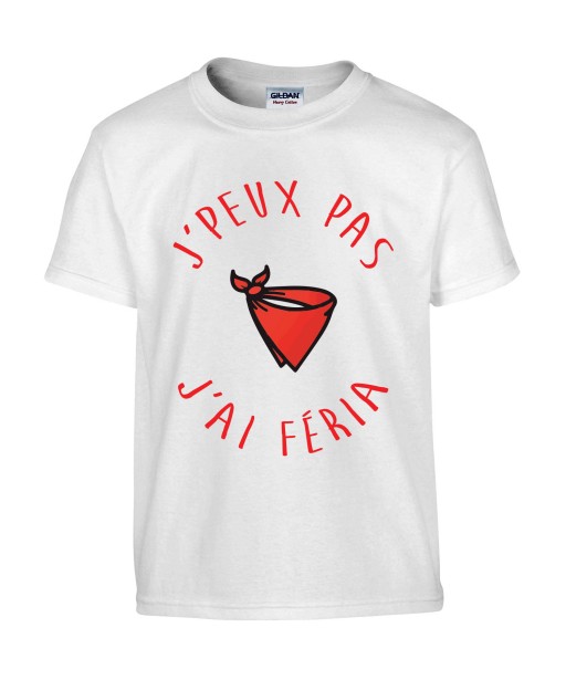 T-shirt Homme J'peux pas j'ai féria [Humour Fun, Amusant, Alcool, Bière, Drôle, Comique, Fête et Bandas] T-shirt manche Courtes, Col Rond