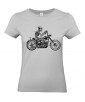 T-shirt Femme Tête de Mort Moto [Skull, Biker, Motard] T-shirt Manches Courtes, Col Rond