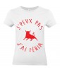T-shirt Femme Taureau J'peux pas j'ai féria [Humour Fun, Amusant, Alcool, Bière, Vachette, Drôle, Comique, Fête et Bandas] T-shirt manche Courtes, Col Rond