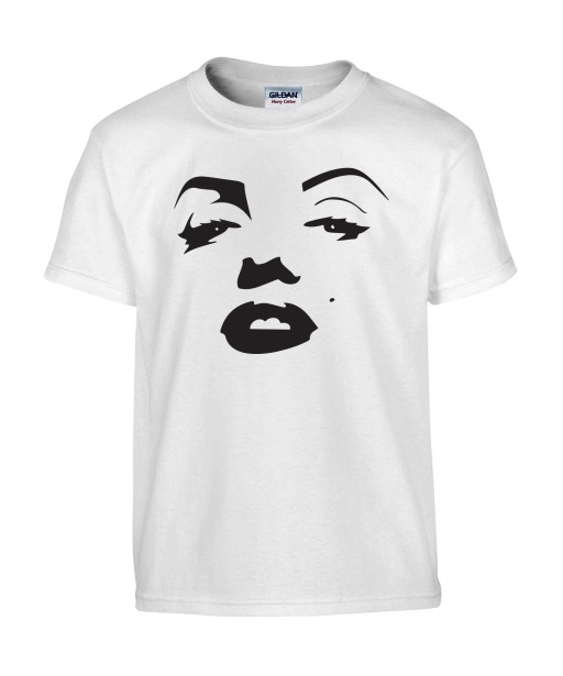 T-shirt Homme Bouche Marilyn Monroe [Grain de beauté, Musique, Sexy, Actrice, Poupoupidou, Célébrité] T-shirt manche Courtes, Col Rond