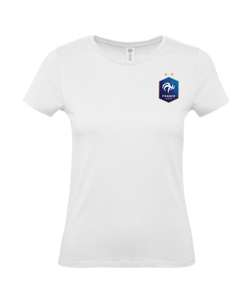T-shirt Femme France [Foot, football, sport, Equipe de foot, France, Champion du monde, Euro] T-shirt manches courtes, Col Rond