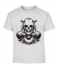 T-shirt Homme Tête de Mort Guitare [Skull, Rock, Musique] T-shirt Manches Courtes, Col Rond