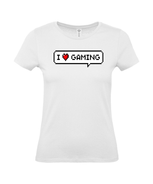 T-shirt femme Love Gaming [Geek, Pixel, Console] T-shirt manches courtes, Col Rond