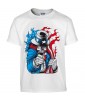 T-shirt Homme Tête de Mort Uncle Sam [Skull, Célébrité, Humour Noir, USA, Parodie] T-shirt Manches Courtes, Col Rond