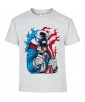 T-shirt Homme Tête de Mort Uncle Sam [Skull, Célébrité, Humour Noir, USA, Parodie] T-shirt Manches Courtes, Col Rond