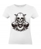 T-shirt Femme Tête de Mort Guitare [Skull, Rock, Musique] T-shirt Manches Courtes, Col Rond