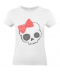 T-shirt Femme Tête de Mort Hello Kitty [Skull, Gothique, Humour Noir, Chat, Parodie] T-shirt Manches Courtes, Col Rond