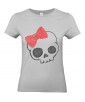 T-shirt Femme Tête de Mort Hello Kitty [Skull, Gothique, Humour Noir, Chat, Parodie] T-shirt Manches Courtes, Col Rond