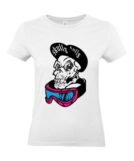 T-shirt Femme Tête de Mort Street Art [Skull, Urban, Hip-Hop, Swag] T-shirt Manches Courtes, Col Rond