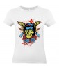 T-shirt Femme Tête de Mort Zombie Star [Skull, Horreur, Gore, Gothique] T-shirt Manches Courtes, Col Rond