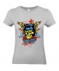 T-shirt Femme Tête de Mort Zombie Star [Skull, Horreur, Gore, Gothique] T-shirt Manches Courtes, Col Rond