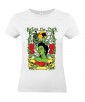 T-shirt Femme Tête de Mort Zombie [Before The Dark, Horreur, Trash, Roses, Gothique] T-shirt Manches Courtes, Col Rond