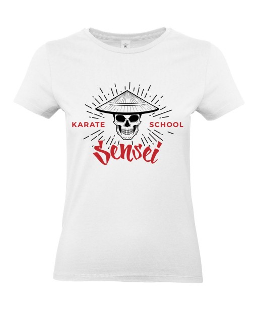 T-shirt Femme Tête de Mort Karaté [Skull, Sport, Zen, Japonais, Sensei, Arts Martiaux] T-shirt Manches Courtes, Col Rond