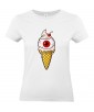 T-shirt Femme Trash Glace Oeil Cerise [Humour Noir, Swag, Fun, Drôle] T-shirt Manches Courtes, Col Rond