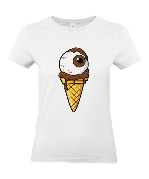 T-shirt Femme Trash Glace Oeil Chocolat [Humour Noir, Swag, Fun, Drôle] T-shirt Manches Courtes, Col Rond