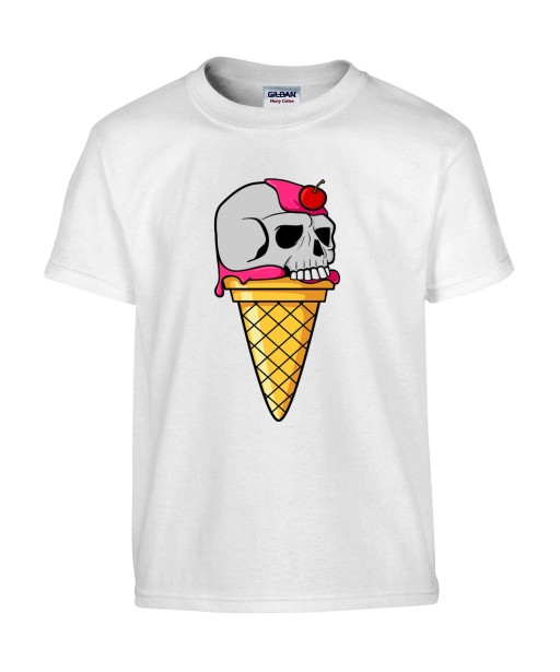 T-shirt Homme Trash Glace Tête de Mort [Humour Noir, Skull, Swag, Fun, Drôle] T-shirt Manches Courtes, Col Rond