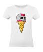 T-shirt Femme Trash Glace Tête de Mort [Humour Noir, Skull, Swag, Fun, Drôle] T-shirt Manches Courtes, Col Rond