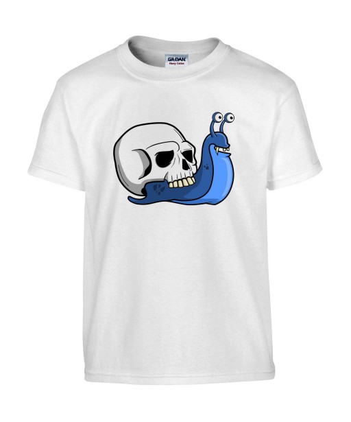 T-shirt Homme Trash Tête de Mort Escargot [Humour Noir, Skull, Swag, Fun, Drôle] T-shirt Manches Courtes, Col Rond