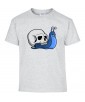 T-shirt Homme Trash Tête de Mort Escargot [Humour Noir, Skull, Swag, Fun, Drôle] T-shirt Manches Courtes, Col Rond