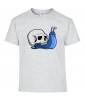 T-shirt Homme Trash Tête de Mort Escargot [Humour Noir, Skull, Swag, Fun, Drôle] T-shirt Manches Courtes, Col Rond