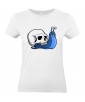 T-shirt Femme Trash Tête de Mort Escargot [Humour Noir, Skull, Swag, Fun, Drôle] T-shirt Manches Courtes, Col Rond
