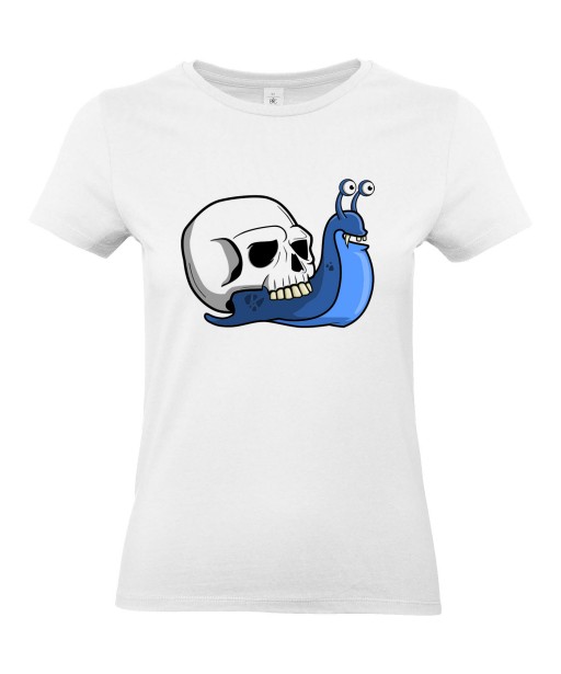 T-shirt Femme Trash Tête de Mort Escargot [Humour Noir, Skull, Swag, Fun, Drôle] T-shirt Manches Courtes, Col Rond