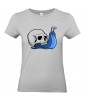 T-shirt Femme Trash Tête de Mort Escargot [Humour Noir, Skull, Swag, Fun, Drôle] T-shirt Manches Courtes, Col Rond