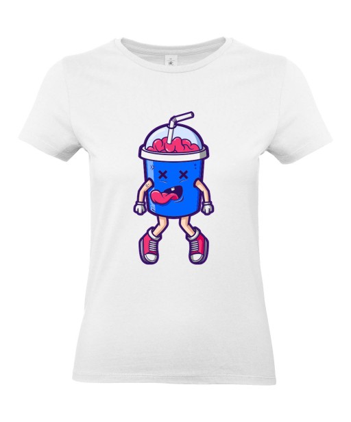 T-shirt Femme Trash Milkshake [Humour Noir, Cerveau, Swag, Fun, Drôle] T-shirt Manches Courtes, Col Rond