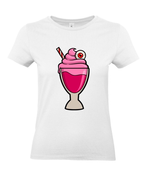 T-shirt Femme Trash Glace Fraise [Humour Noir, Swag, Fun, Drôle] T-shirt Manches Courtes, Col Rond