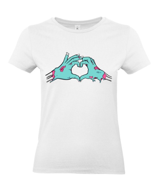T-shirt Femme Trash Zombie Coeur [Humour Noir, Swag, Fun, Drôle] T-shirt Manches Courtes, Col Rond
