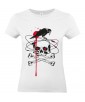 T-shirt Femme Tête de Mort Corbeau [Skull, Gothique, Sang, Os Croisés] T-shirt Manches Courtes, Col Rond