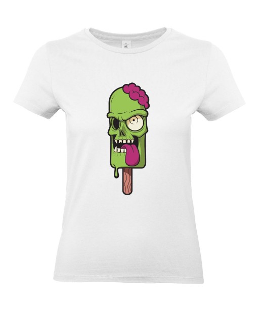 T-shirt Femme Trash Glace Zombie [Tête de Mort, Skull, Humour Noir, Swag, Fun, Drôle] T-shirt Manches Courtes, Col Rond