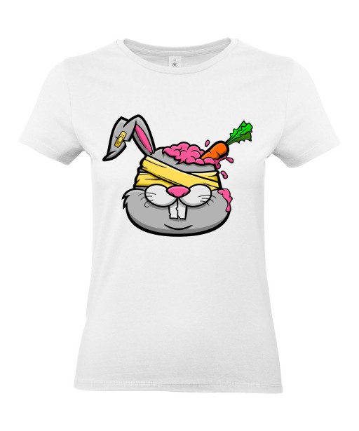 T-shirt Femme Trash Buggs Bunny [Humour Noir, Swag, Animaux, Fun, Drôle, Lapin] T-shirt Manches Courtes, Col Rond