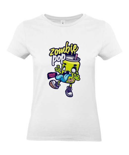 T-shirt Femme Zombie Pop [Humour Noir, Trash, Swag, Fun, Drôle] T-shirt Manches Courtes, Col Rond