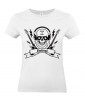 T-shirt Femme Tête de Mort Rock [Skull, Musique, Guitare] T-shirt Manches Courtes, Col Rond