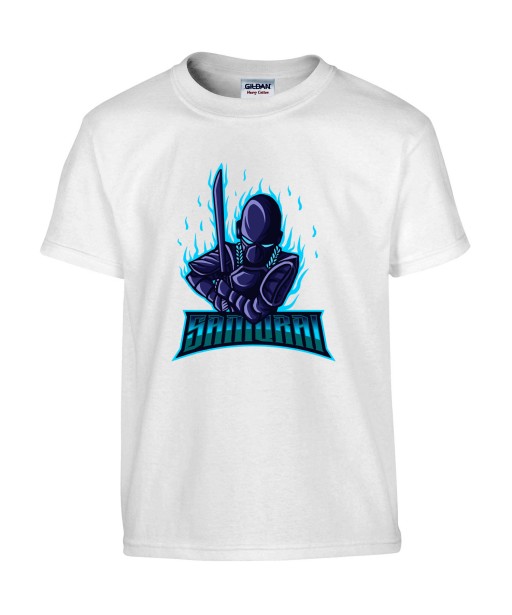 T-shirt Homme Geek Samouraï [Jeux Vidéos, Gamer, Katana] T-shirt Manches Courtes, Col Rond