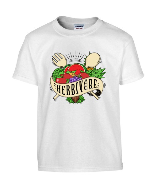 T-shirt Homme Herbivore [Nature, Humour Noir, Vegan, Bio, Écologie] T-shirt Manches Courtes, Col Rond
