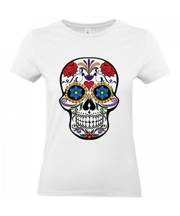 T shirt tete sales de mort mexicaine femme